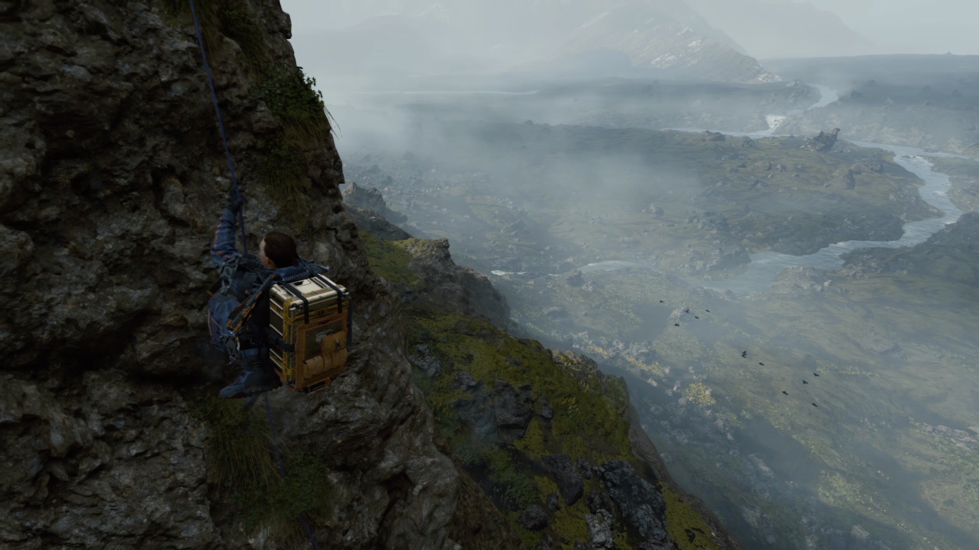 Death Stranding mountain climbing