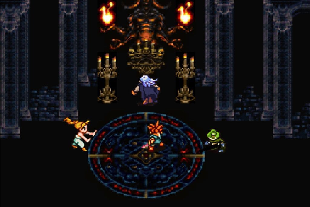 Chrono Trigger - the crew battles with Magus