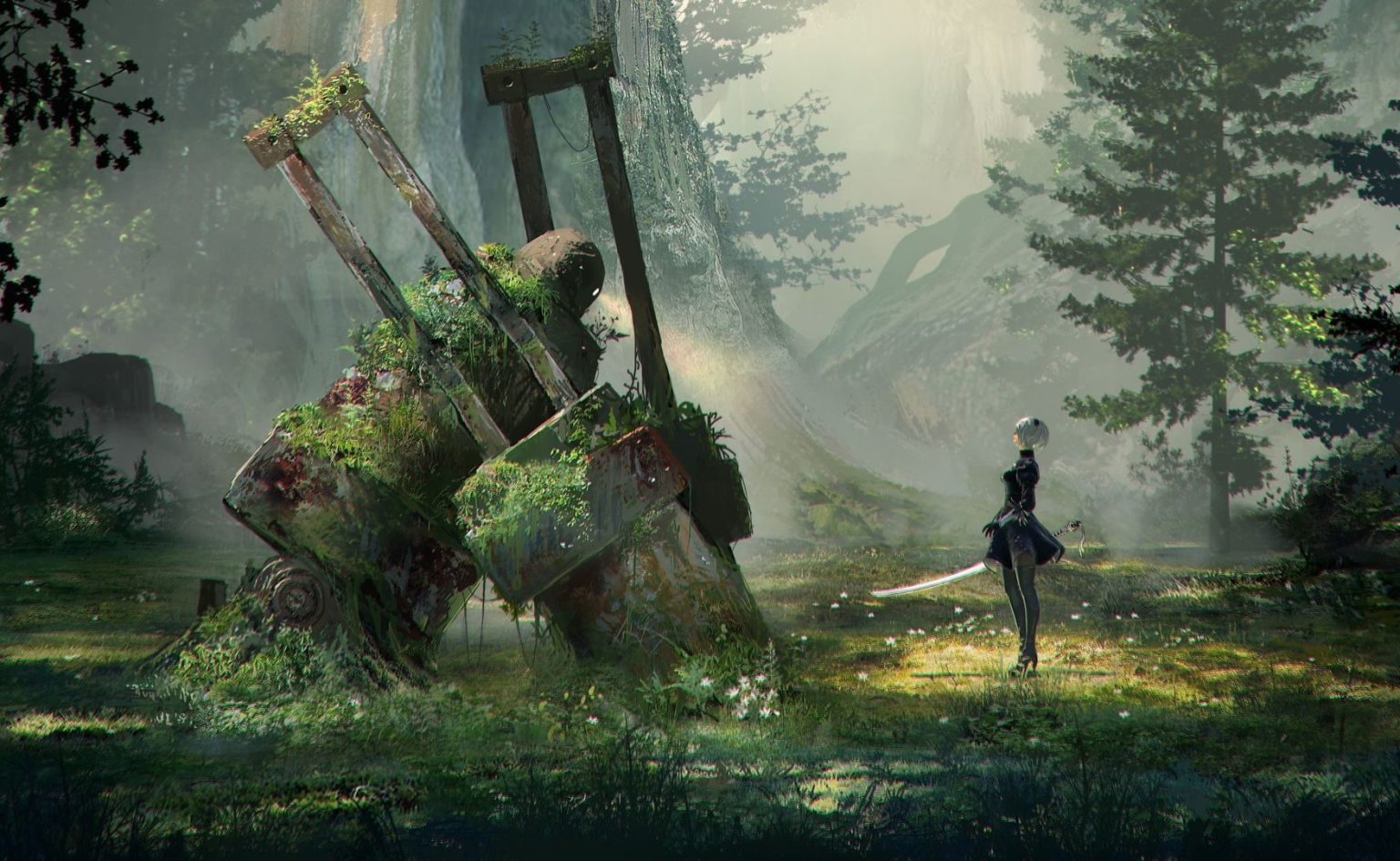 Nier Automata forest ruins