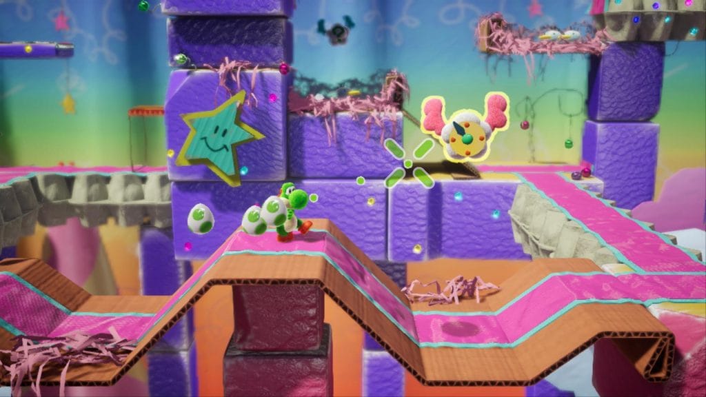 Yoshi's Crafted World gameplay screenshot