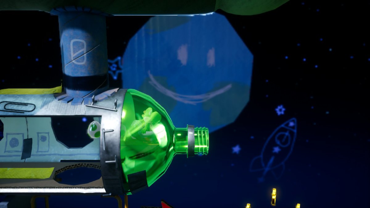 Yoshi's Crafted World space bottle