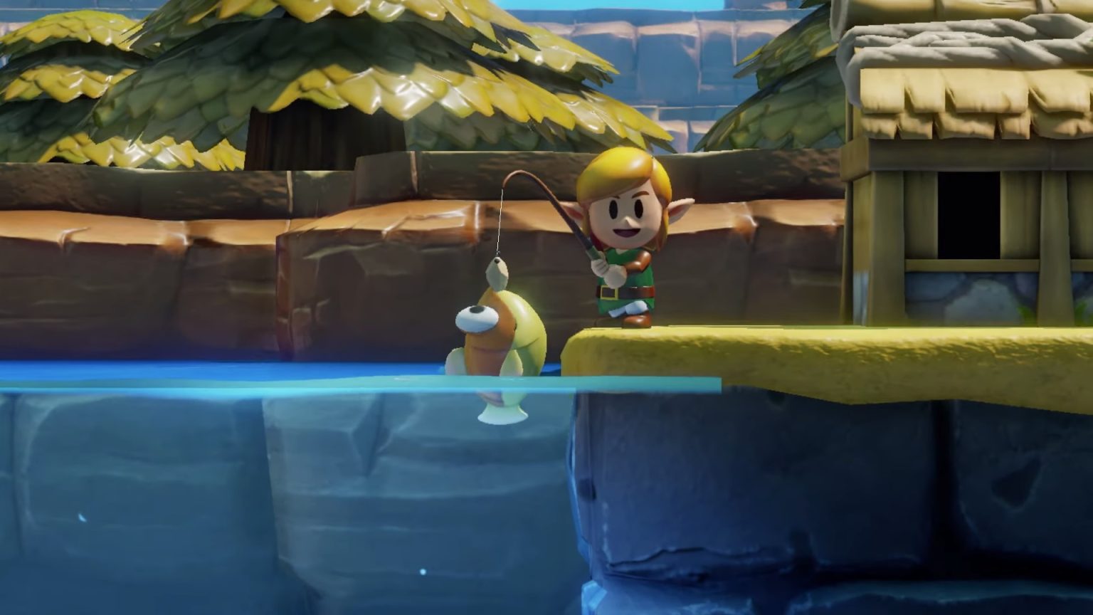 Link's Awakening (Switch) fishing mini-game