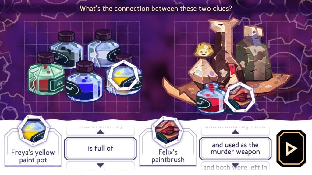 Tangle Tower - screenshot of a puzzle sequence comparing two different clues