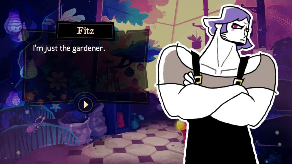 Tangle Tower - screenshot of an interrogation conversation with Fitz