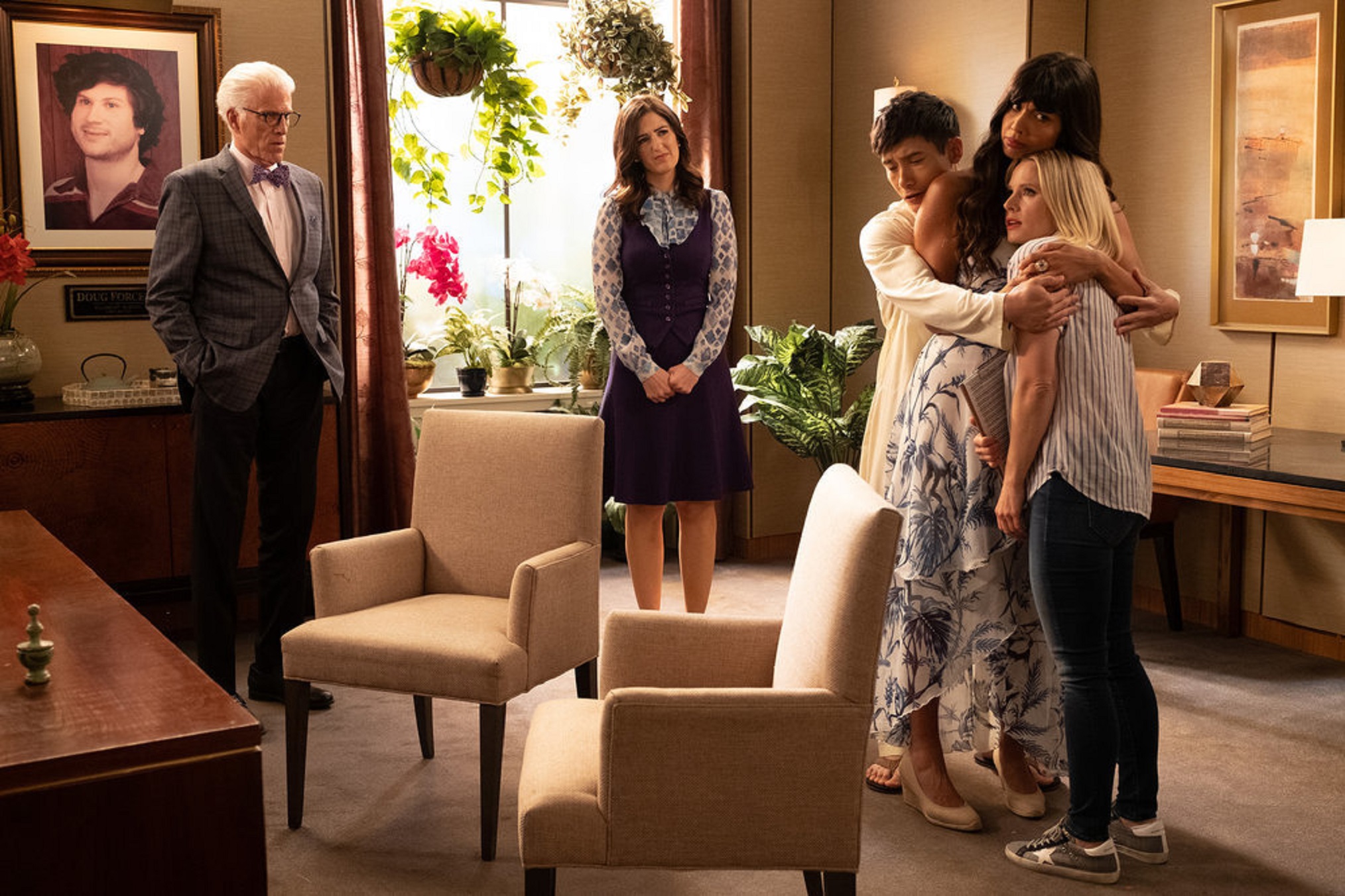 The Good Place season 4 episode 1 group hug