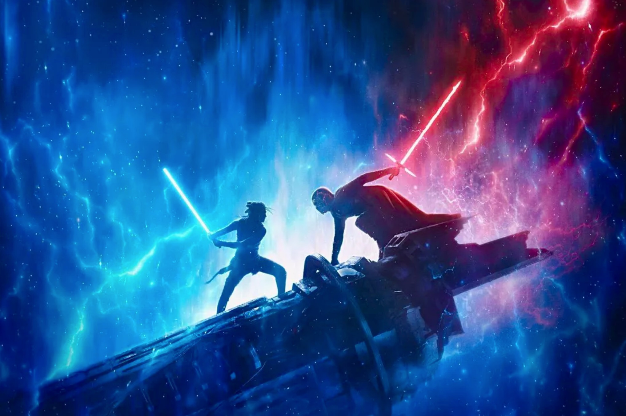 The Rise of Skywalker Rey and Kylo Ren promo art