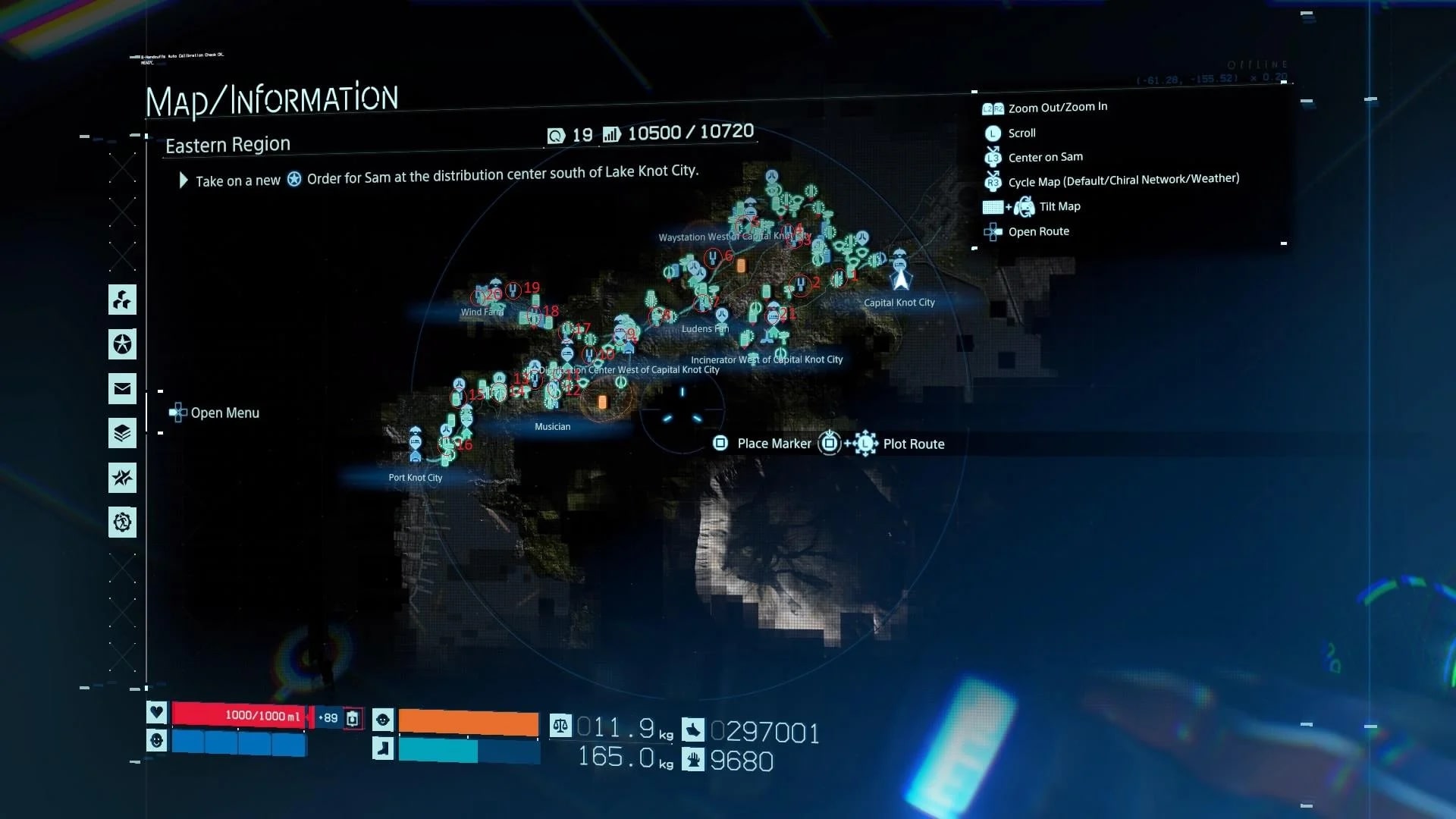 Death Stranding Eastern Region map