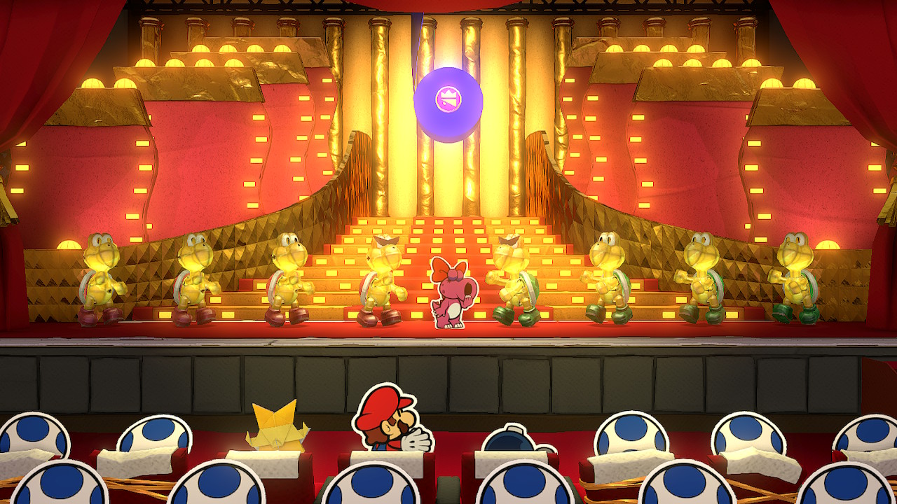 A theater filled with toads
