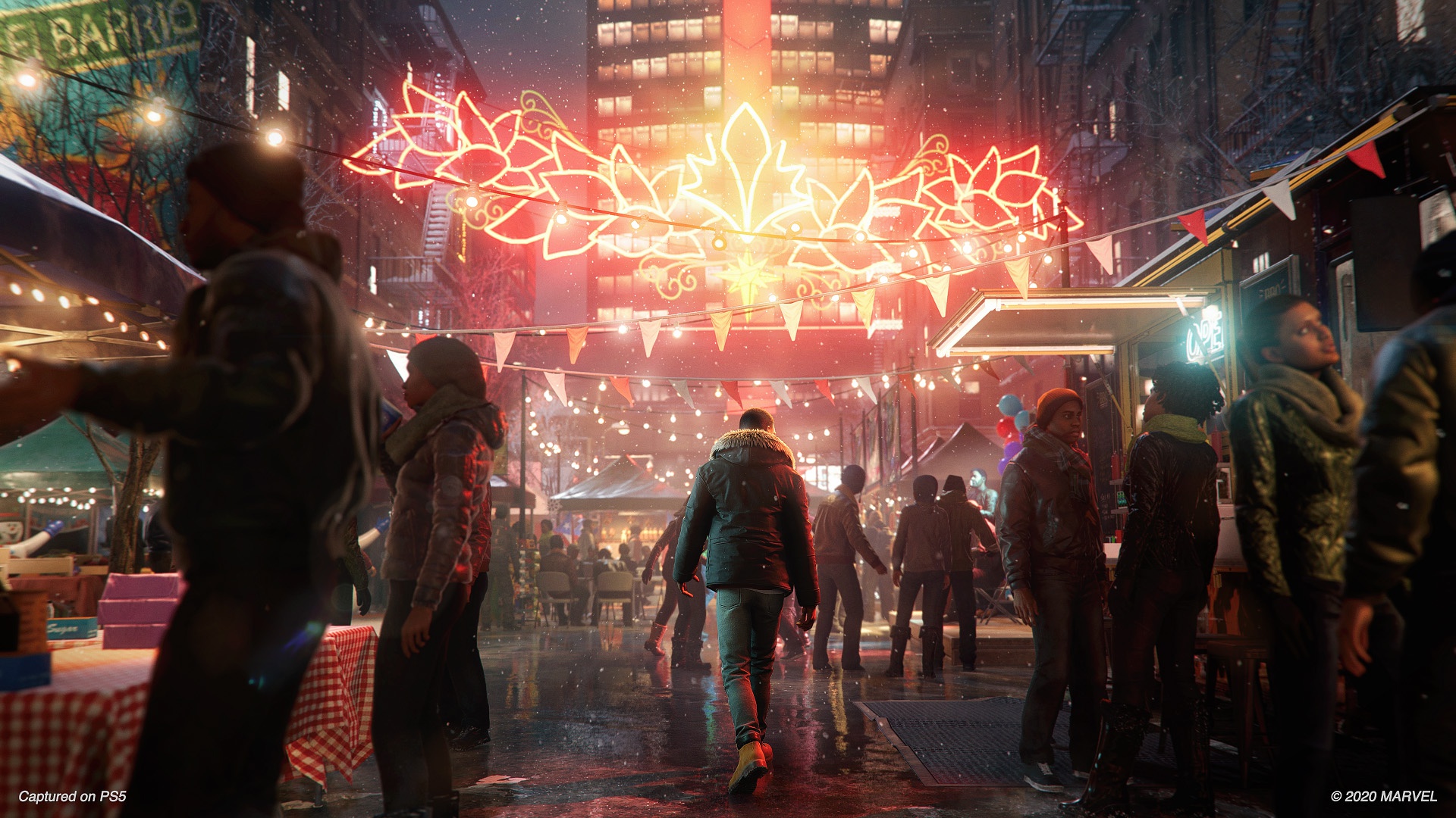 Spider-Man: Miles Morales screenshot of an NYC street