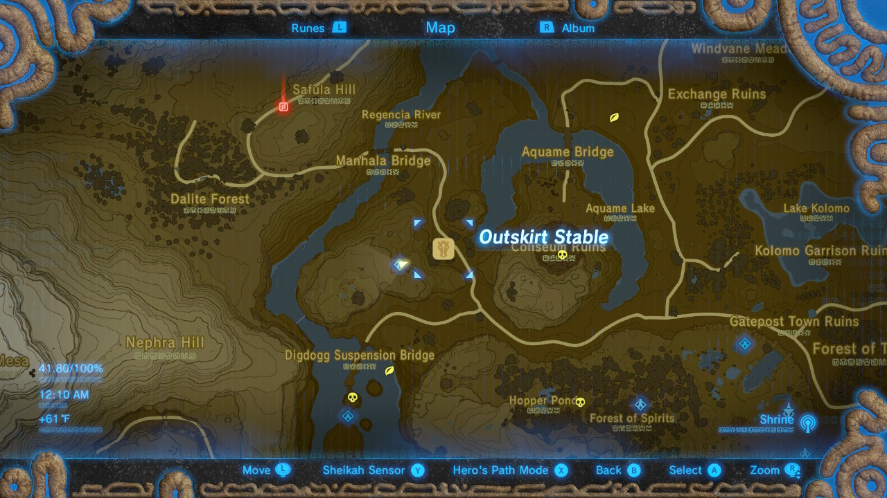 Safula Hill location - Breath of the Wild