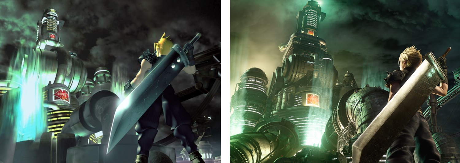 Final Fantasy VII vs. Final Fantasy VII Remake - Cloud & Midgar Cover Art