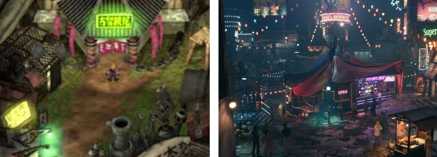 Final Fantasy VII vs. Final Fantasy VII Remake - Wall Market