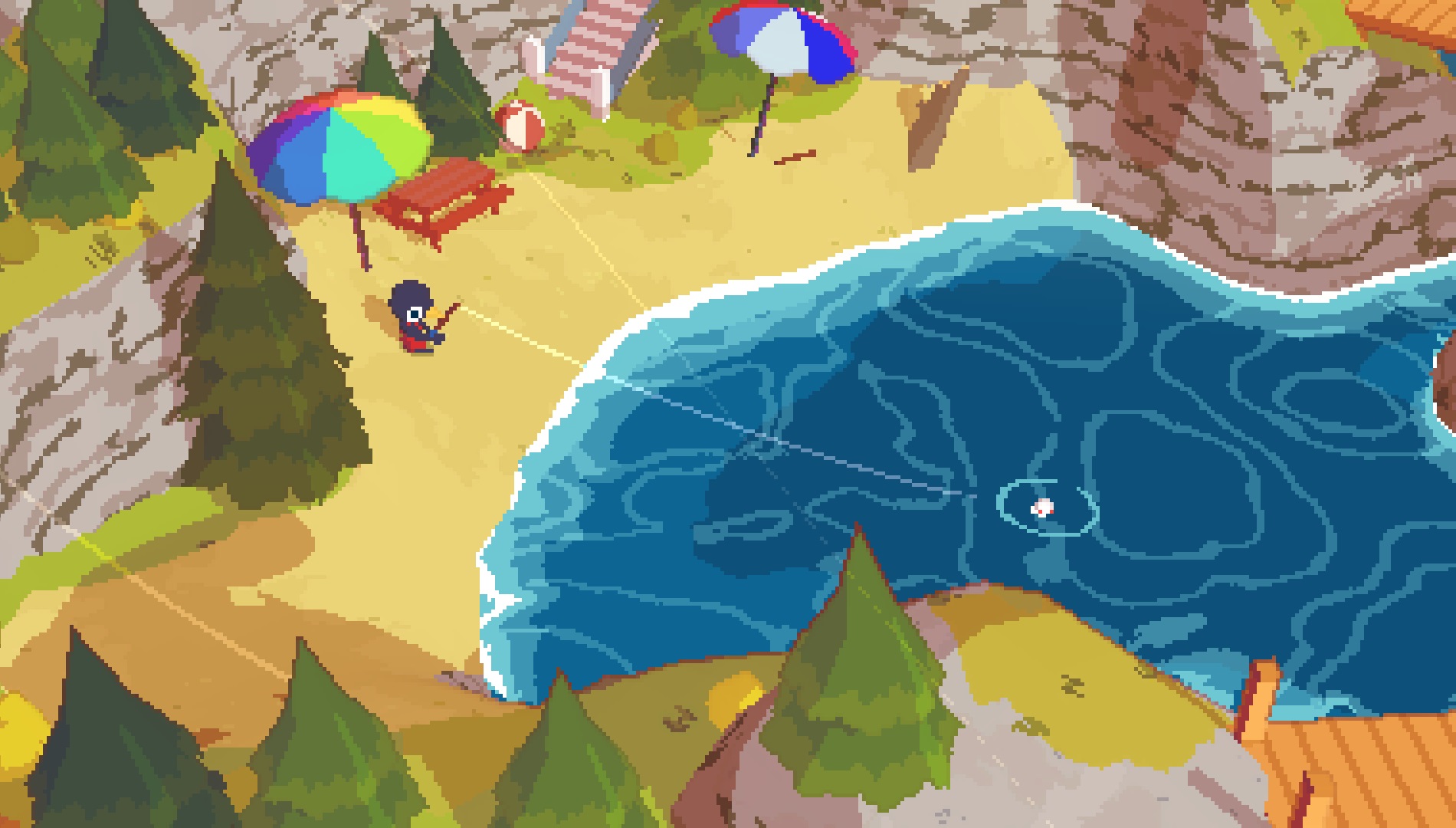 A Short Hike - fishing gameplay