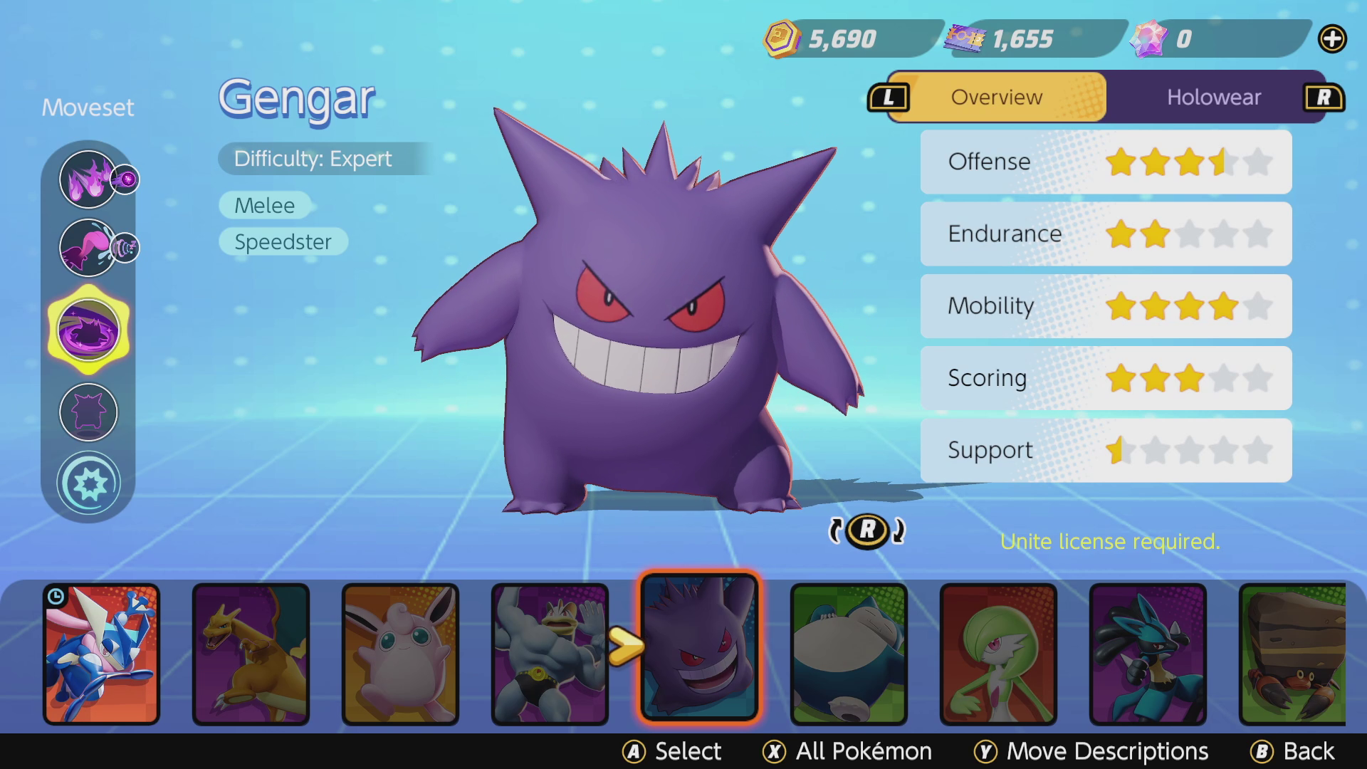Pokémon Unite tier list - Speedsters - Gengar