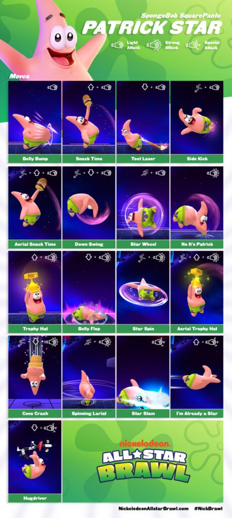 Nickelodeon All-Star Brawl Patrick Star move set