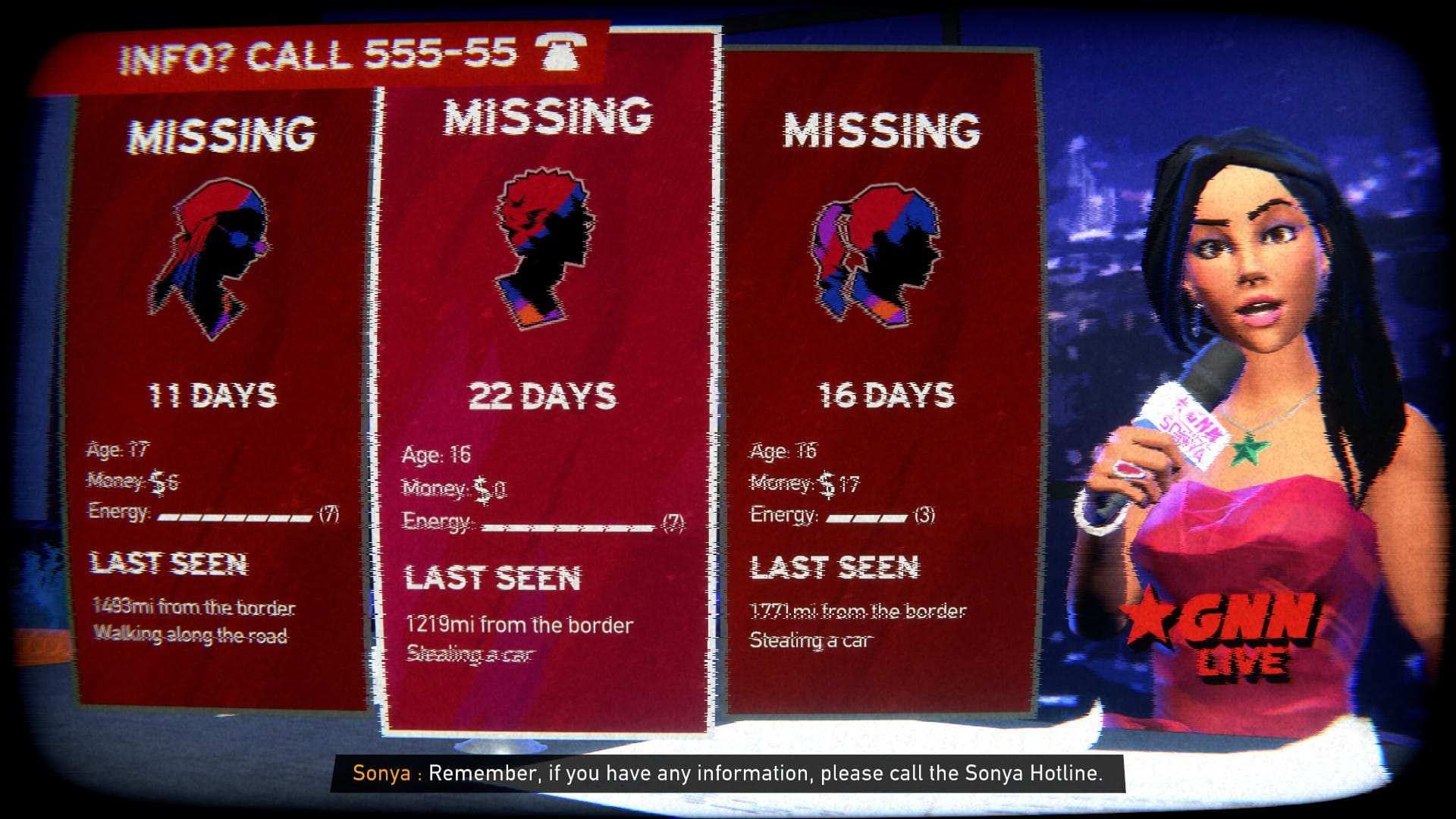 Road 96 missing teens report