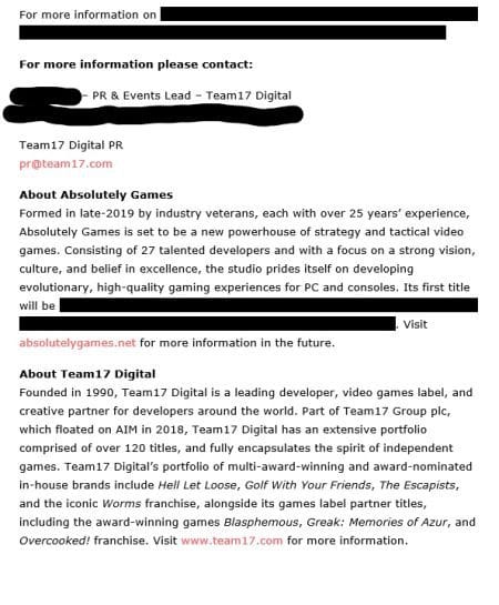 Team17 and Absolutely Games's [REDACTED] Is Marketing Gold