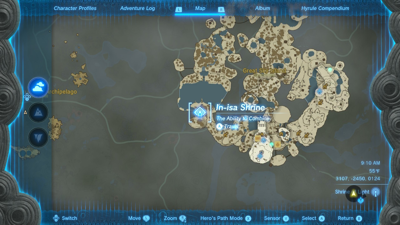 In-isa Shrine location in Tears of the Kingdom