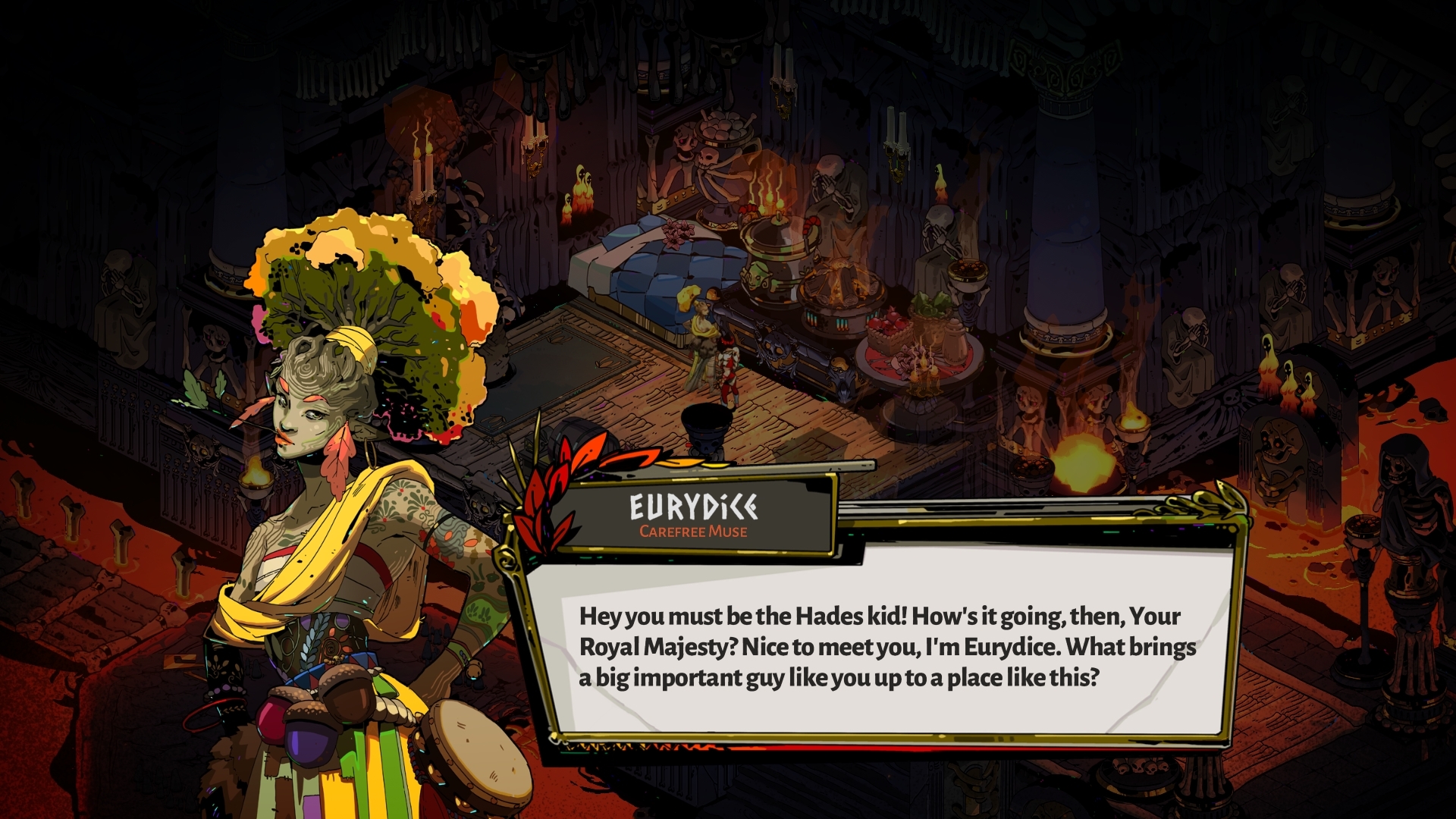 In-game art for Eurydice in Hades I