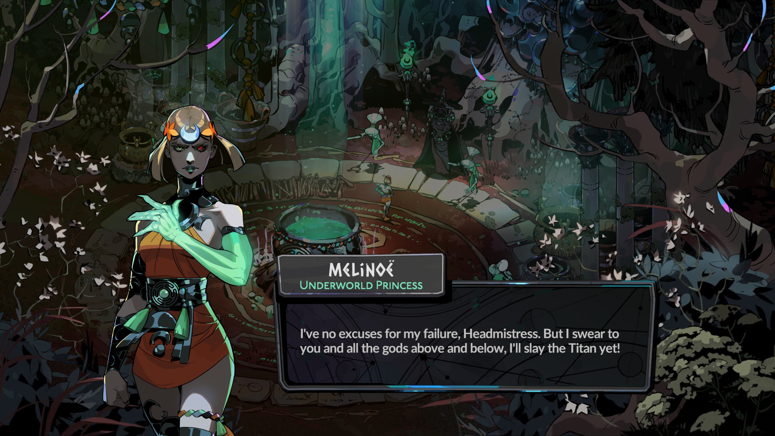 In-game art for Melinoë, a new Hades II character