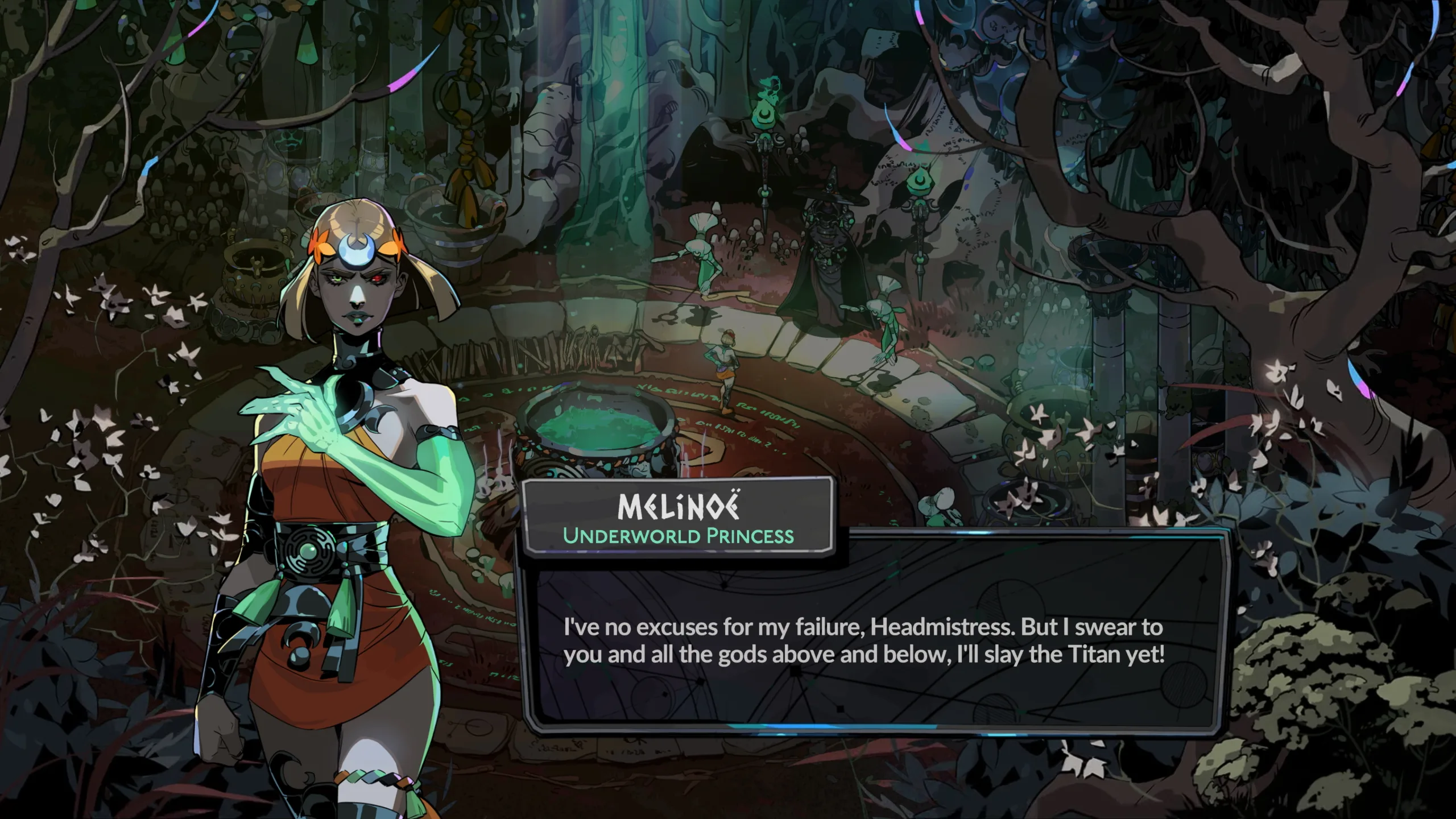 In-game art for Melinoë, a new Hades II character