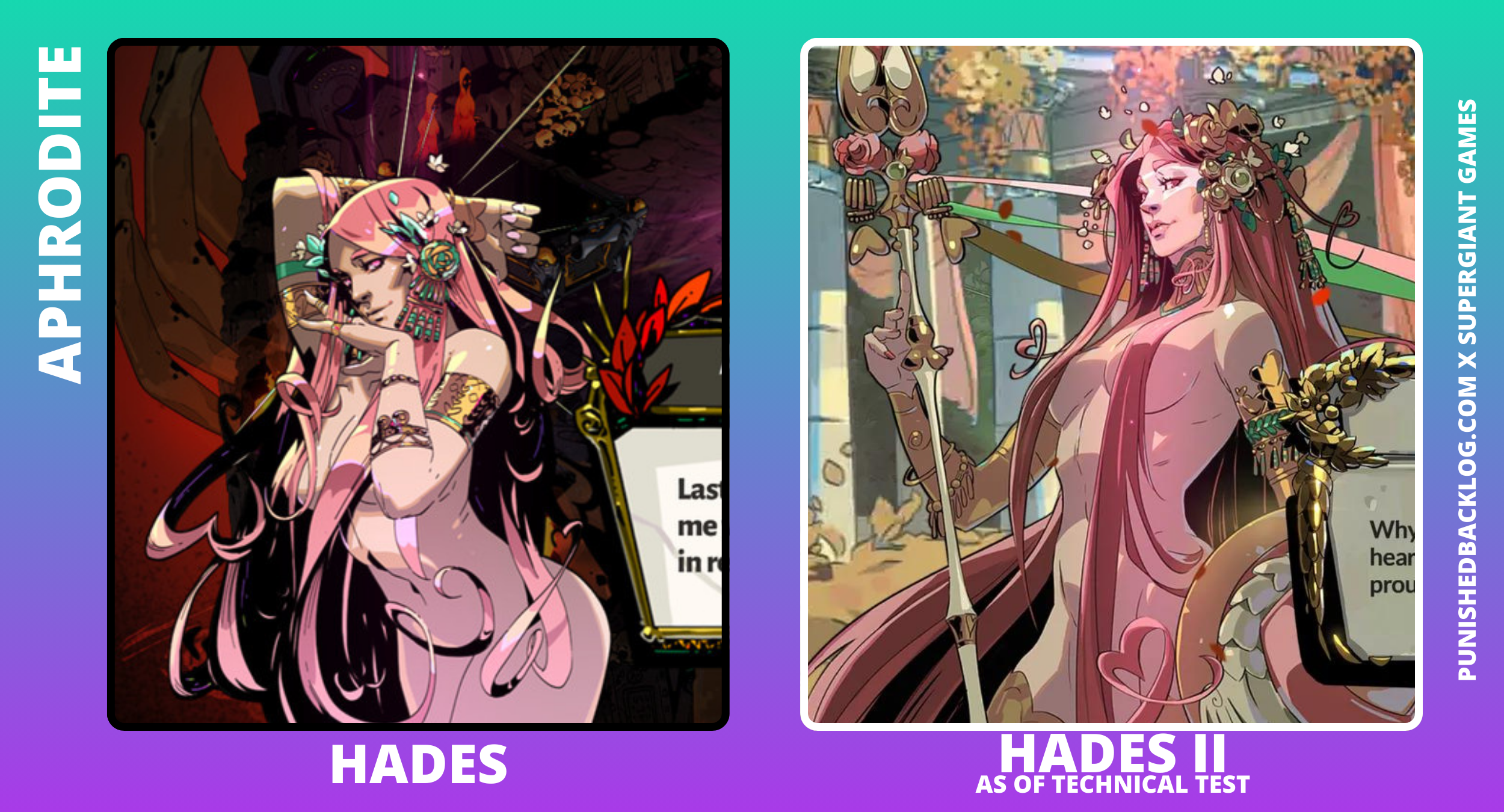 Aphrodite, Hades I Character Art compared to Aphrodite, Hades II Character Art