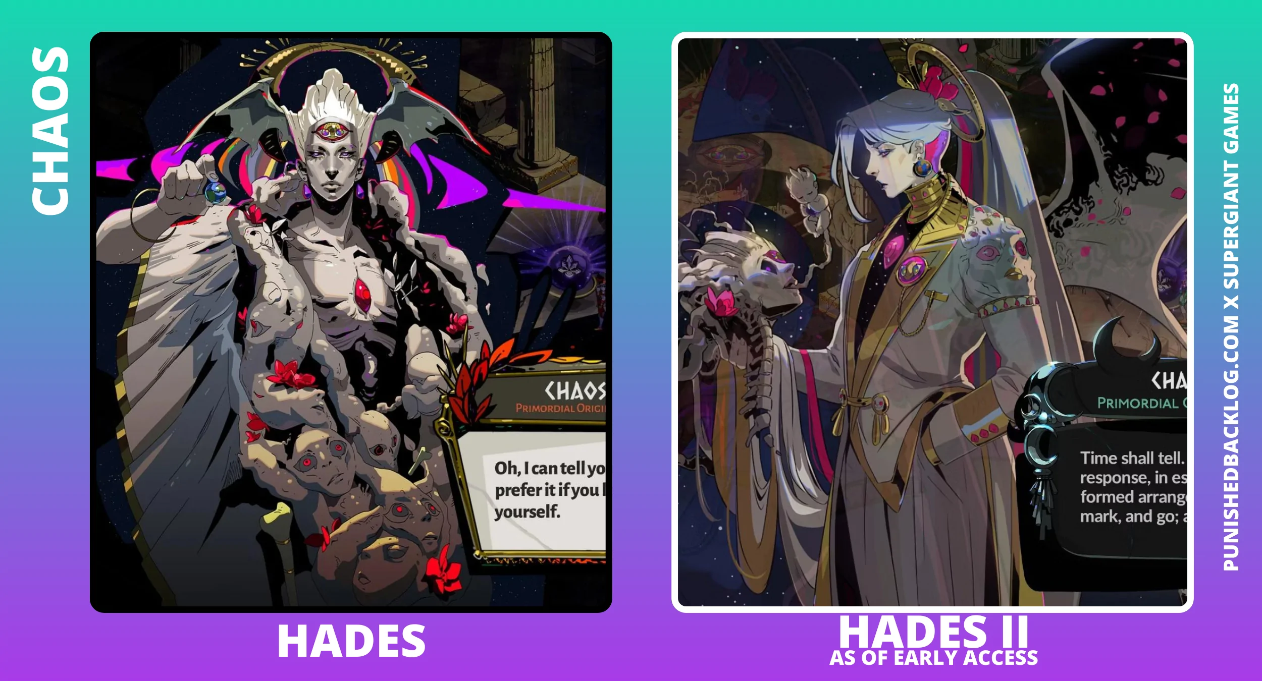 Chaos, Hades I Character Art compared to Chaos, Hades II Character Art