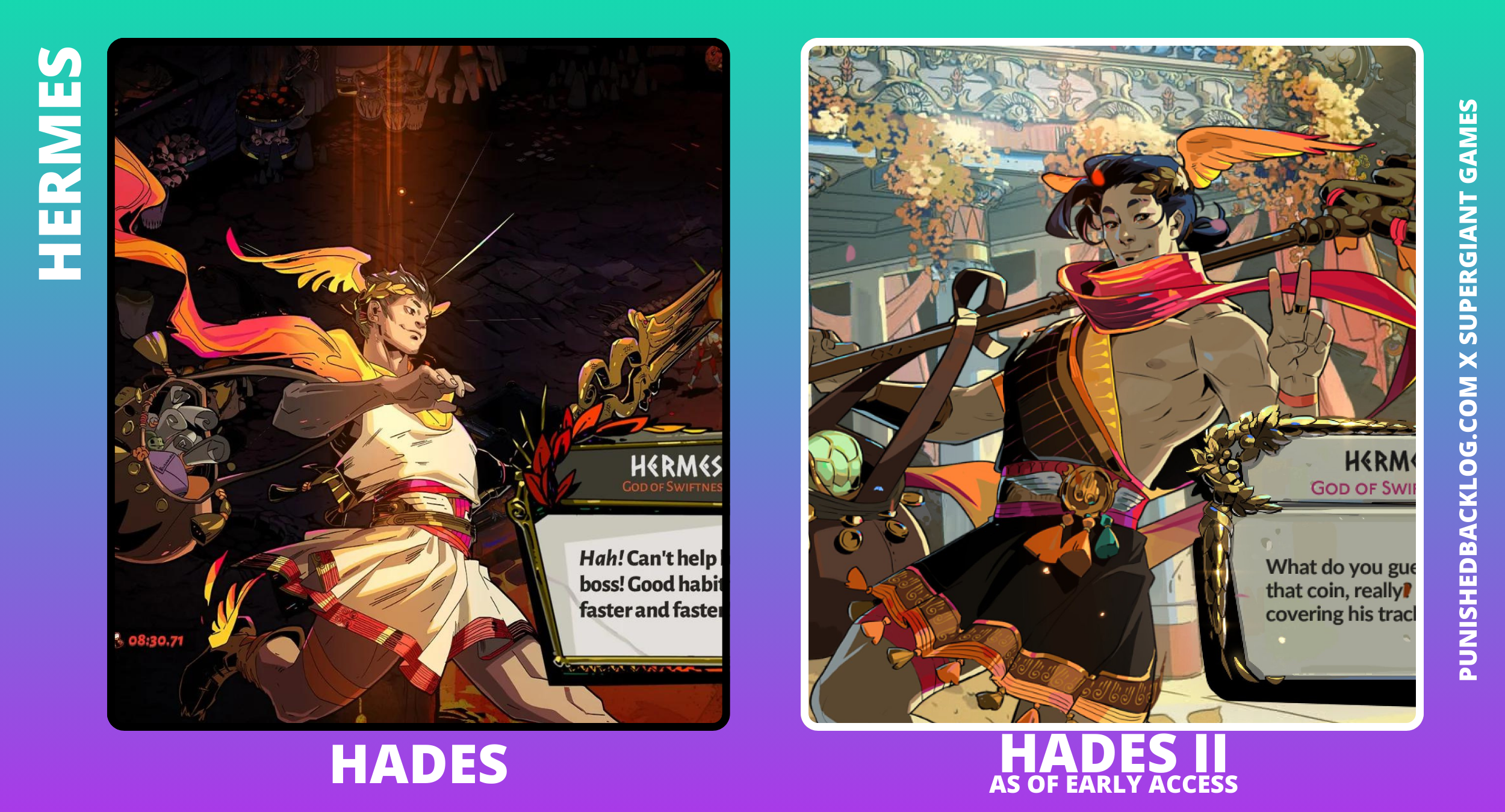 Hermes, Hades I Character Art compared to Hermes, Hades II Character Art