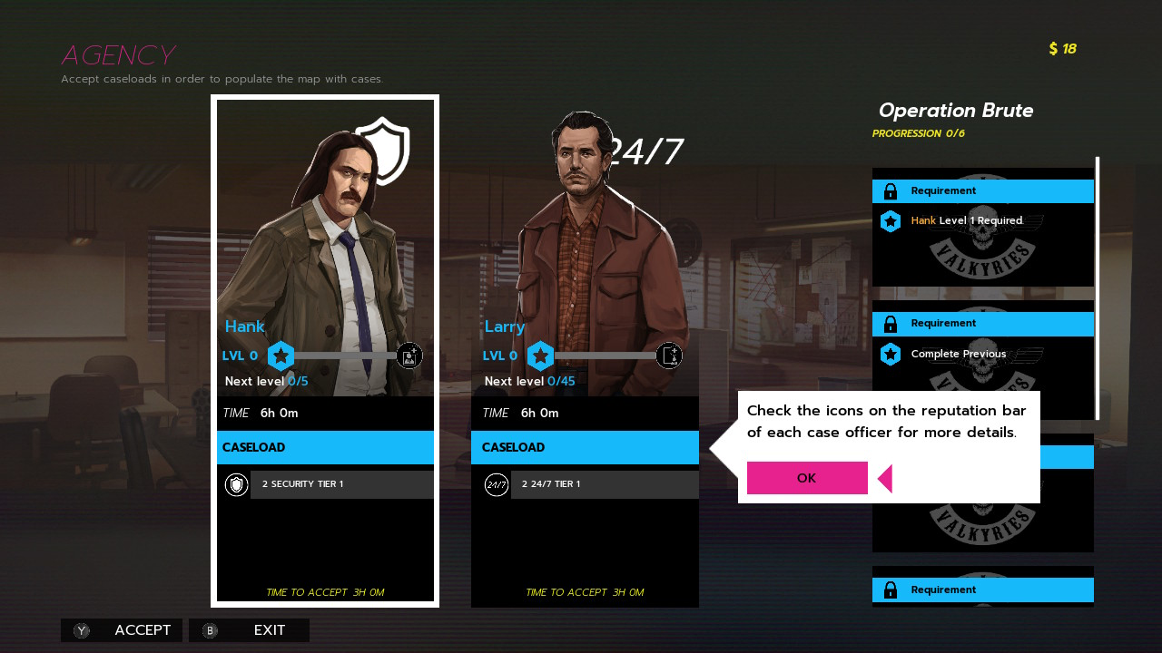Rough Justice '84 agency gameplay