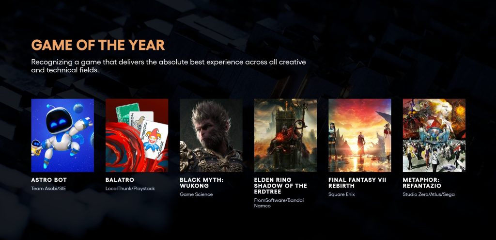 The Game Awards 2024 - Game of the Year Nominees
