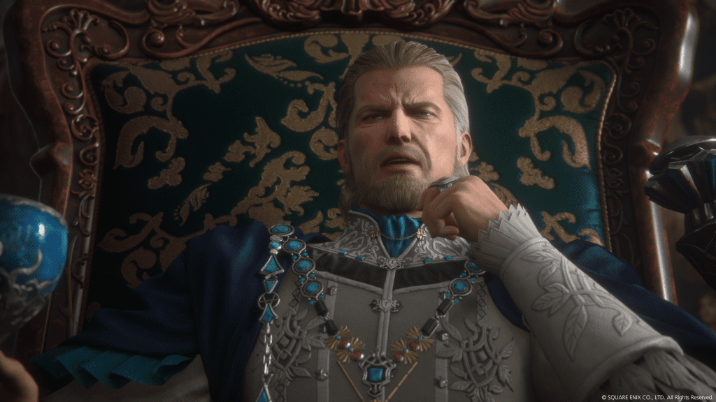 Screenshot of the imperial king from Final Fantasy XVI