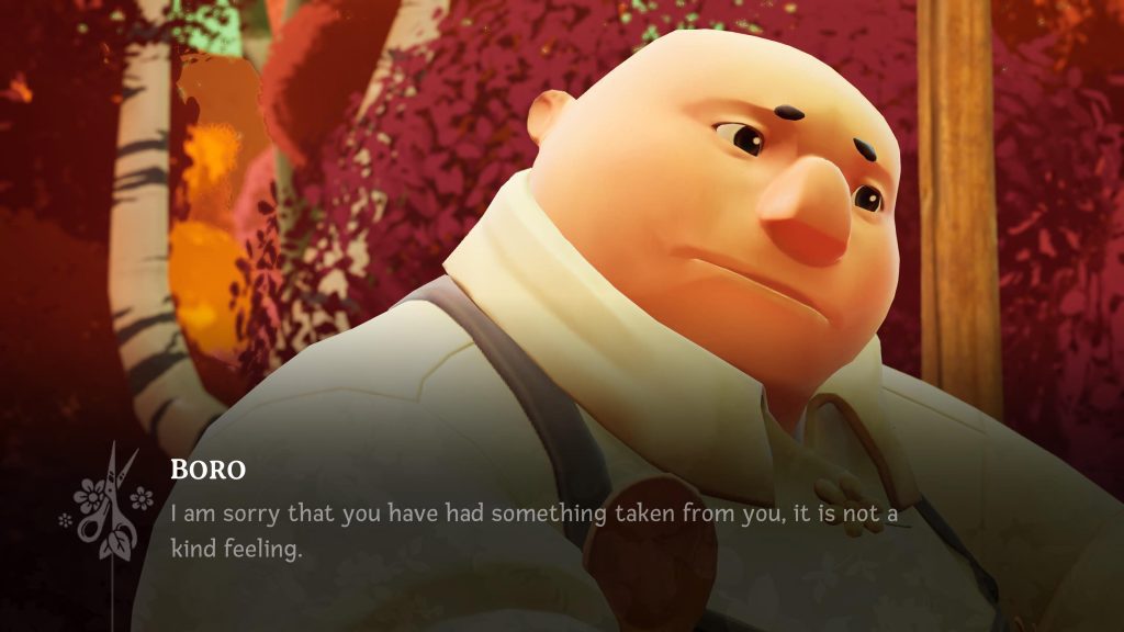 Boro dialogue from Ivy Road and Annapurna Interactive's Wanderstop