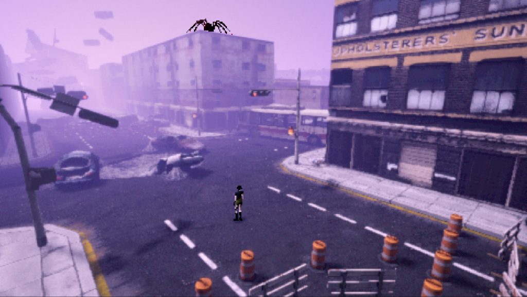 Heartworm Review - Spider encima de un edificio