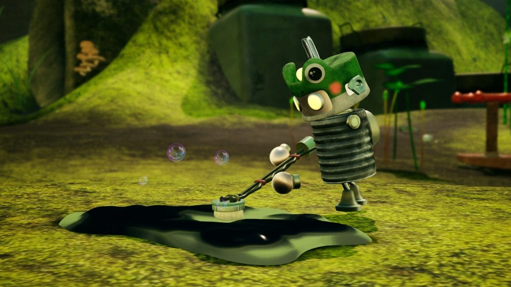 Misc. A Tiny Tale Review showing a little robot cleaning up a mess