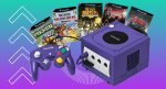 Best GameCube Games Cover: A photo of a GameCube surrounded by five covers