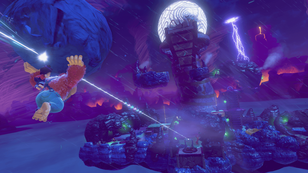 Donkey Kong Bananza Review - promo photo of DK sliding down a rock in the Tempest Layer