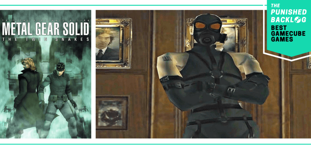 Best GameCube Games: Metal Gear Solid: Twin Snakes cover and a gameplay screenshot