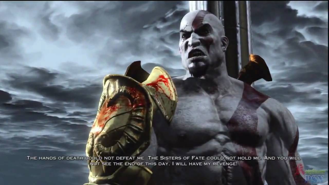 Kratos saying (again) how much he wants revenge and nothing else