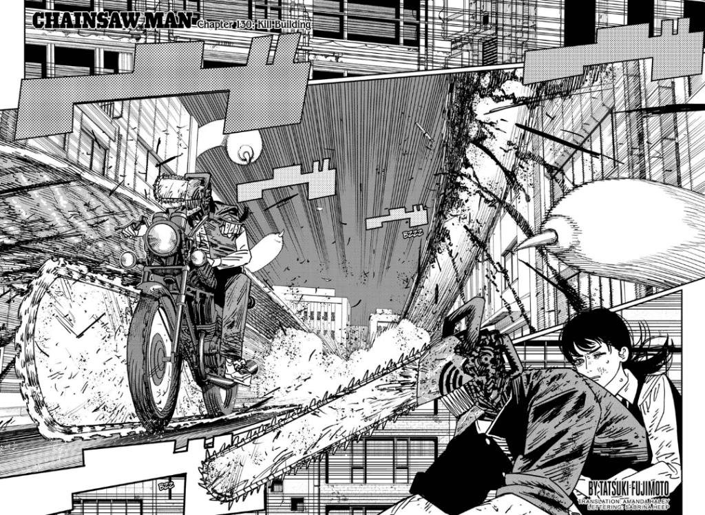 A screenshot of the Chainsaw Man manga, chapter 130 