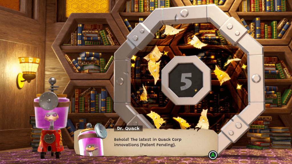 Yooka-Replaylee Review - screenshot containing dialogue from the character Dr. Quack