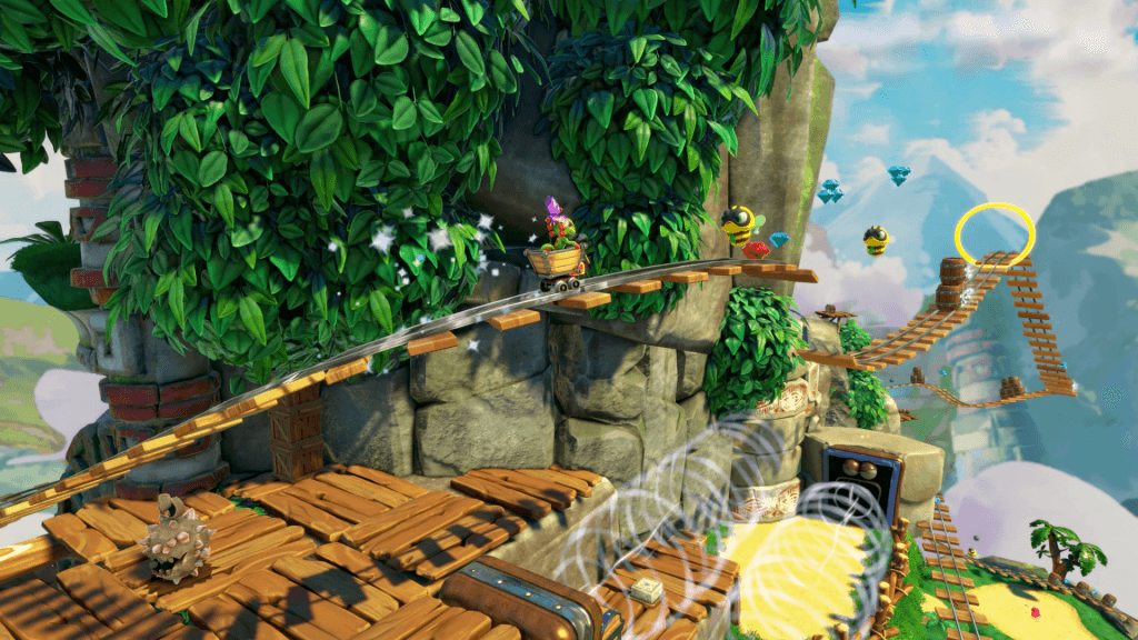 Yooka-Replaylee Review - screenshot of the Kartos mission in the first world
