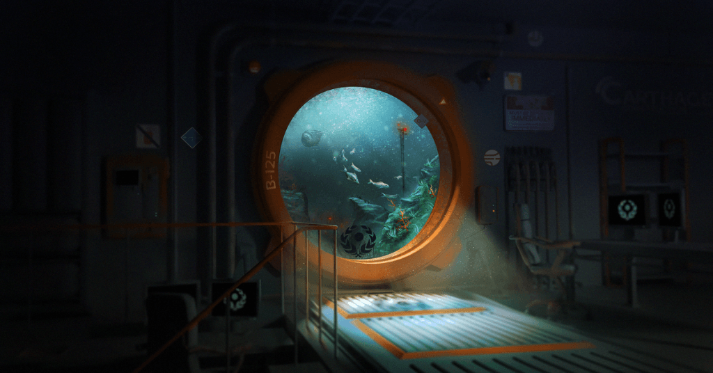 SOMA - looking at a fishtank in a dark room