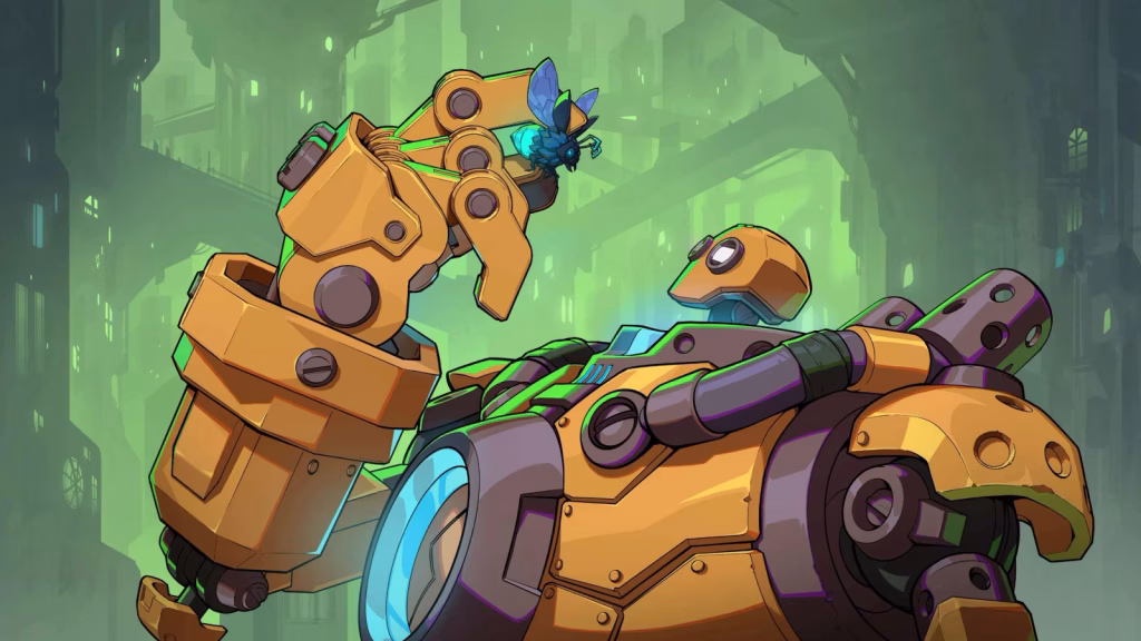 Cinematic screenshot of the champion Blitzcrank from 2XKO