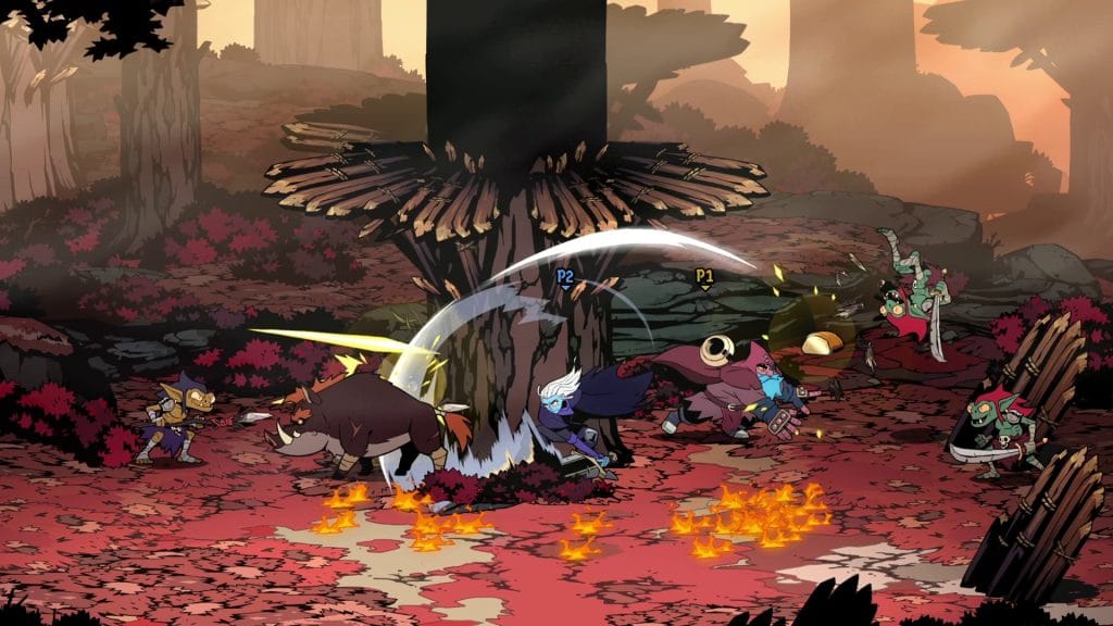 Absolum review - screenshot of Galandra and Karl co-op gameplay