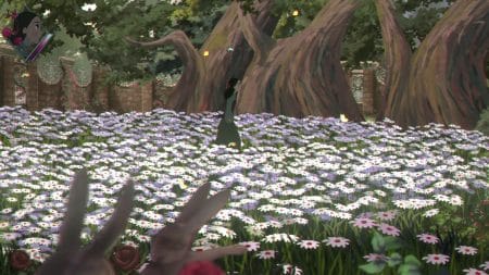 Bye Sweet Carole Review: A Beautiful Mess Bye Sweet Carole Review - gameplay screenshot of Lana Benton walking through a field of white flowers