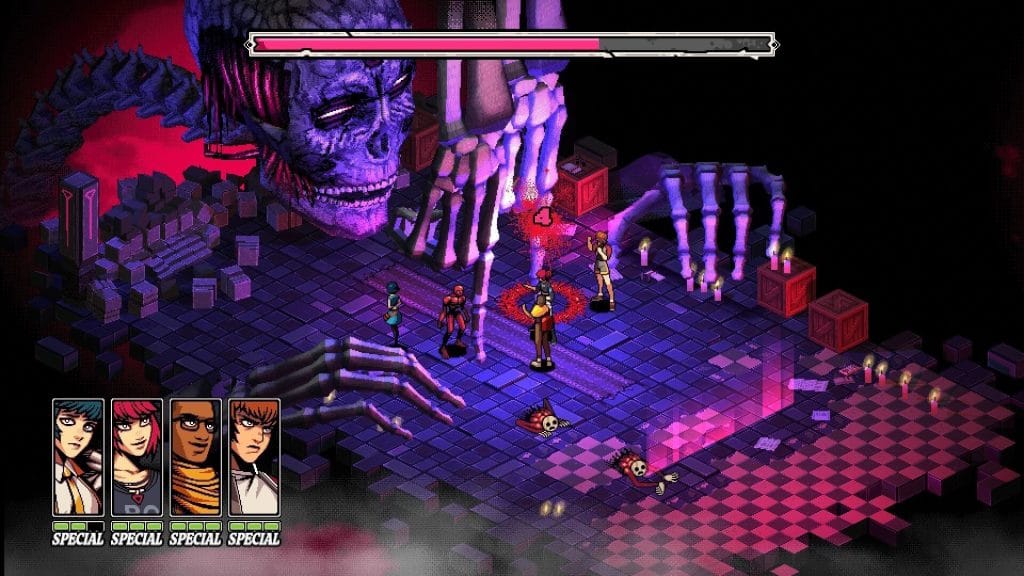 Demonschool Review - screenshot of a boss encounter