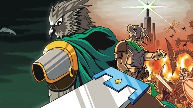 GigaSword Review: Size Does Matter! GigaSword Review - Protagonist Ezra and his mentor Omari