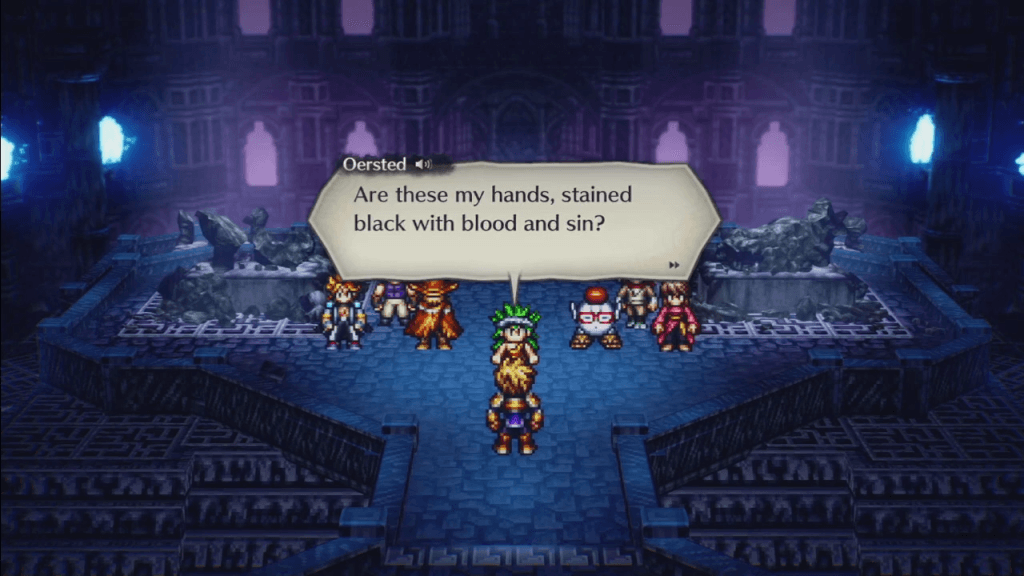 Live A Live - Screenshot of Oersted atoning for his sins