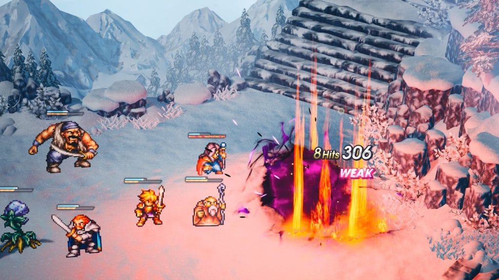 Live A Live - Screenshot of a random encounter during the Middle Ages chapter