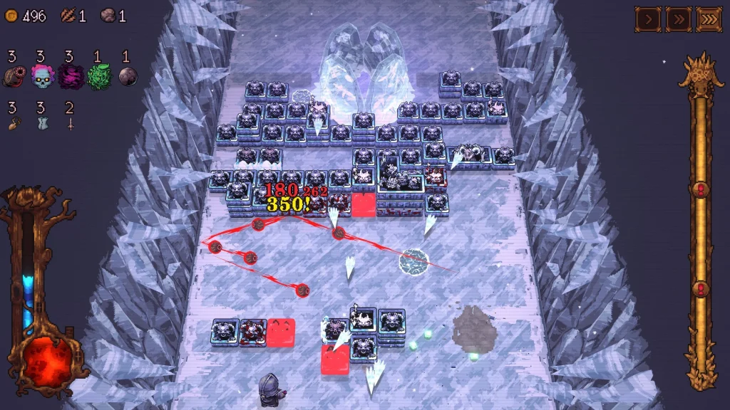 Ball x Pit - breaking blocks in the ice-themed level